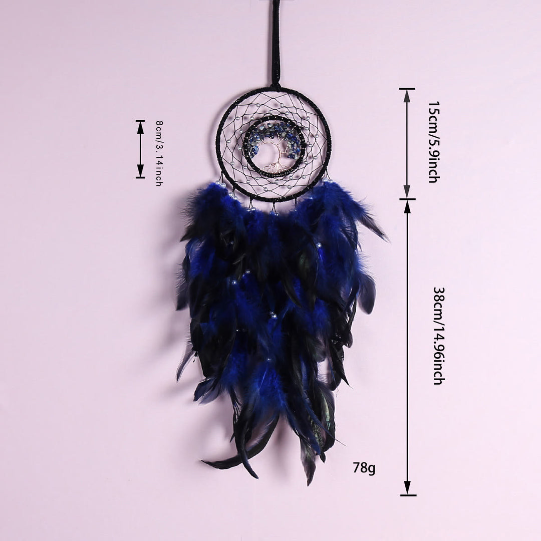 Olivenorma Albero della vita Sodalite blu Ghiaia Dream Catcher