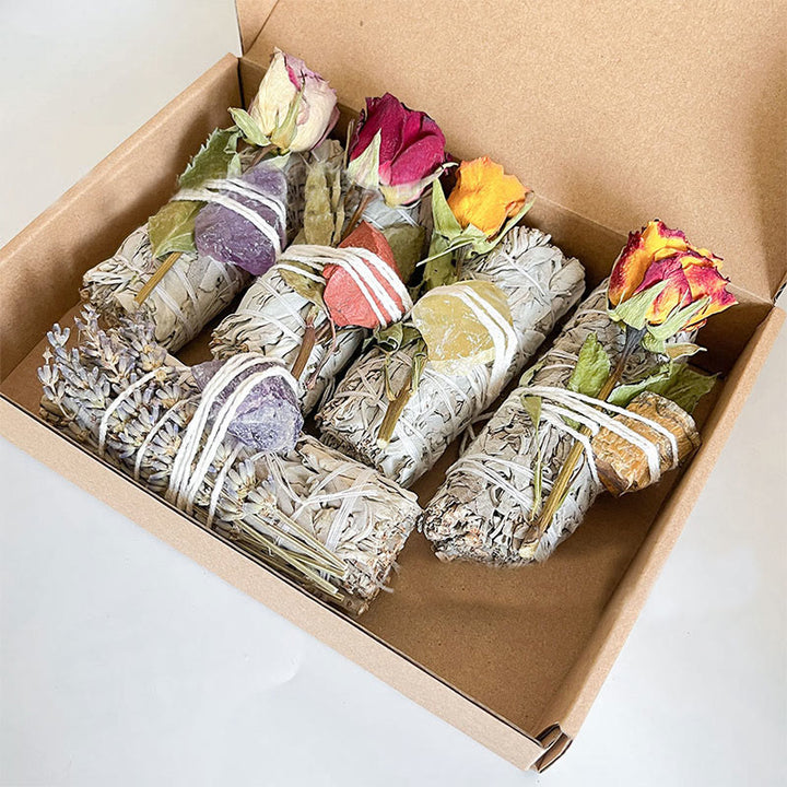 Olivenorma Cristallo Naturale Pianta Rosa Fiori secchi Salvia bianca