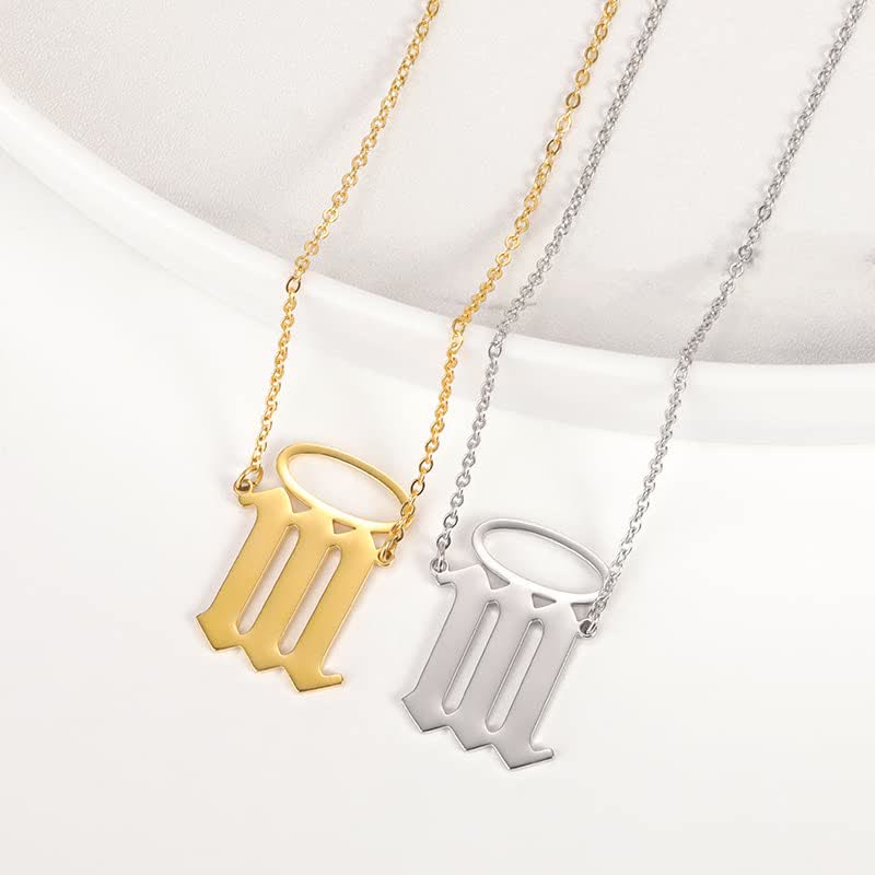 Collana con numero di angelo fortunato Olivenorma con apertura ad angelo 