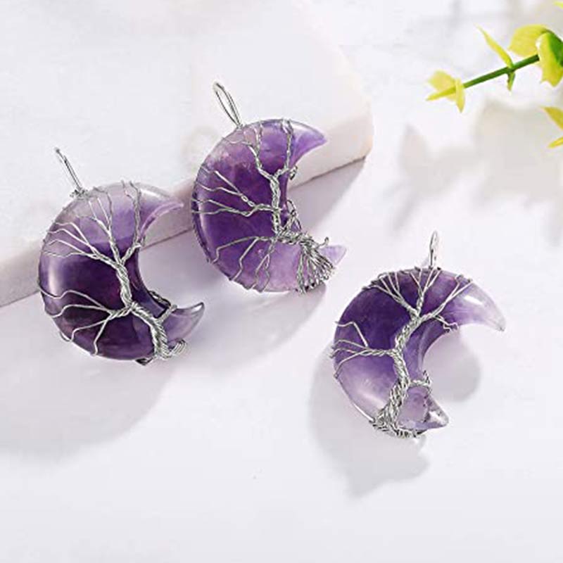 Collana con luna in cristallo naturale Olivenorma