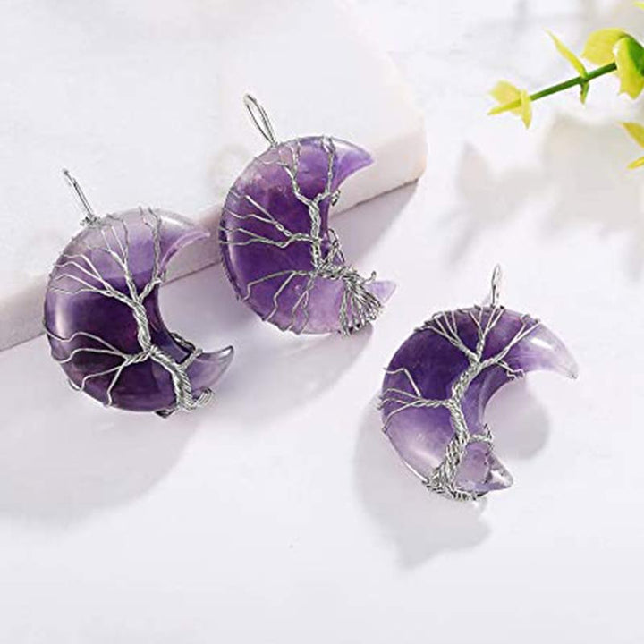 Collana con luna in cristallo naturale Olivenorma
