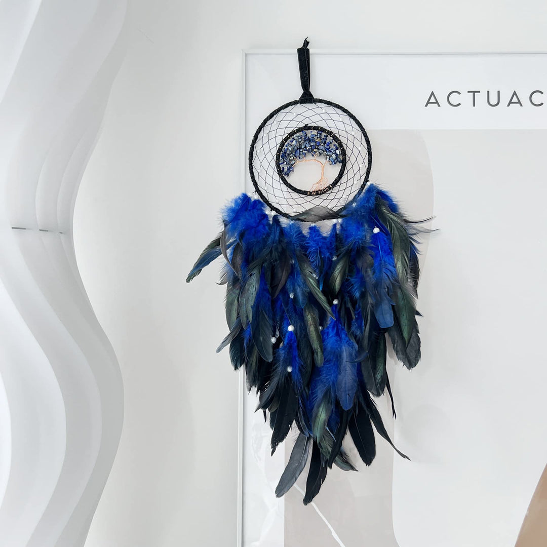 Olivenorma Albero della vita Sodalite blu Ghiaia Dream Catcher