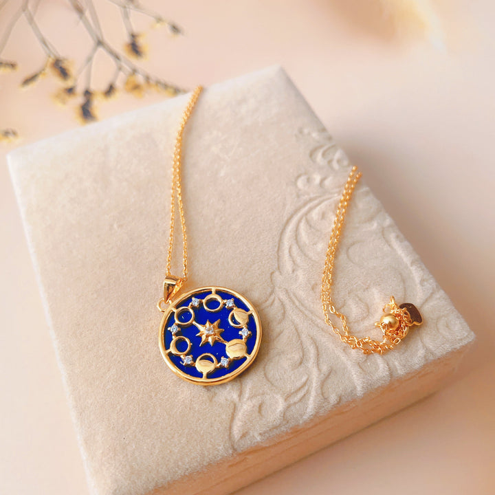 Collana Olivenorma Lapislazzuli Fase lunare Otto Stelle Awn