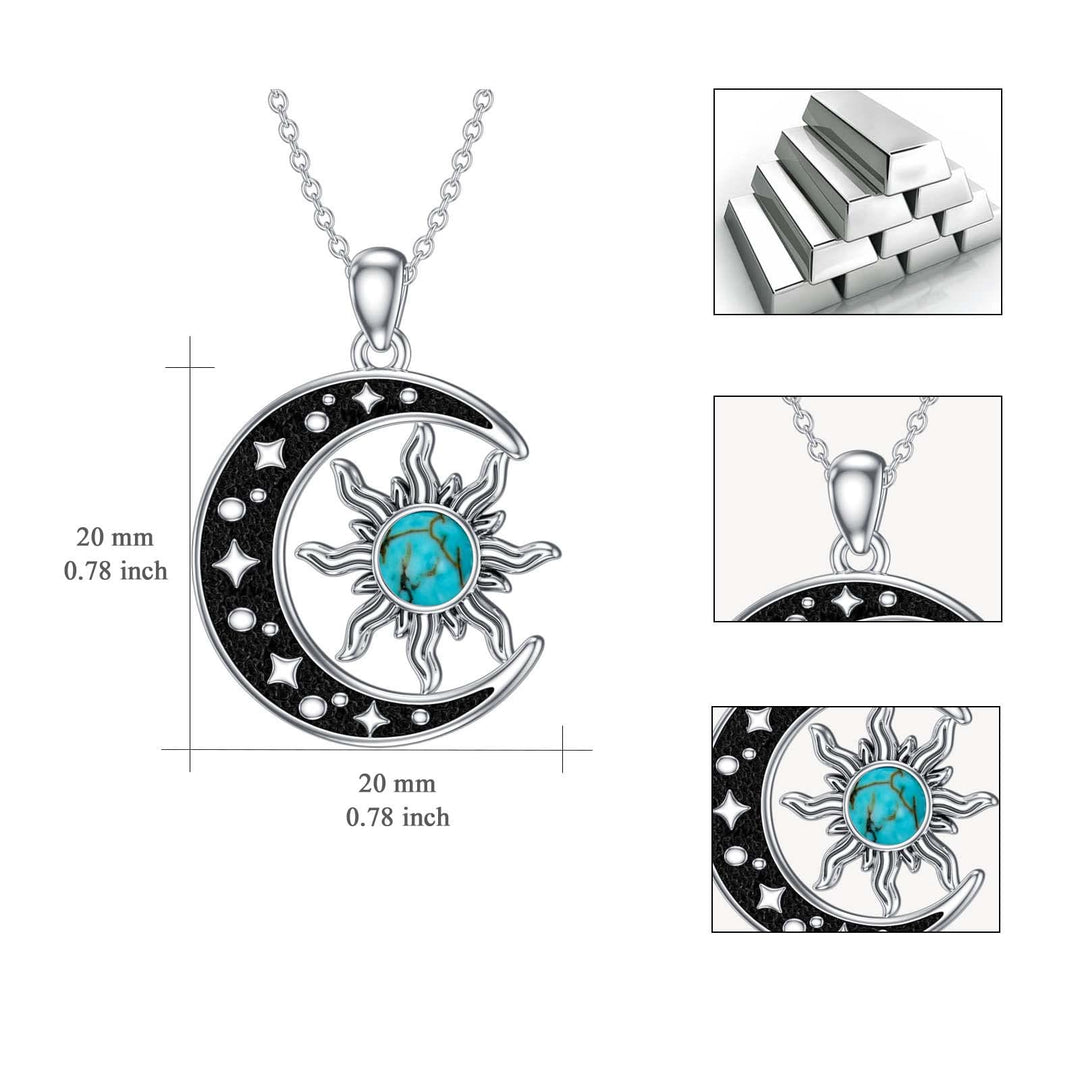 Collana con ciondolo sole luna turchese Olivenorma