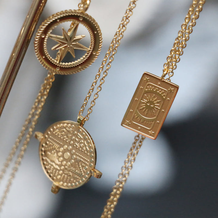 Collana Olivenorma Tarocchi in titanio e acciaio placcato oro 