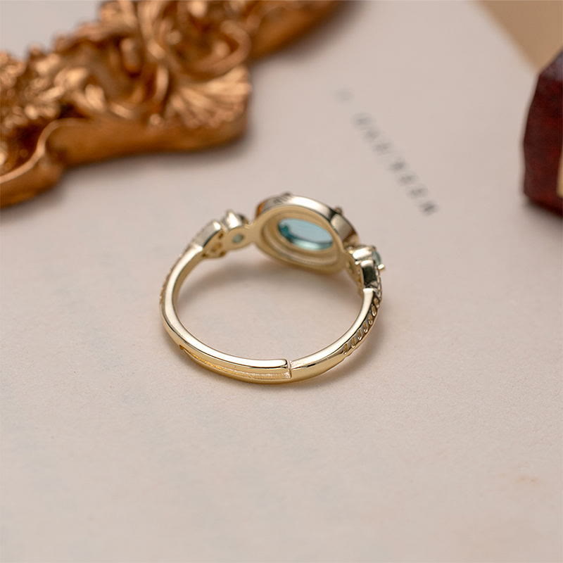 Olivenorma "Ogni mare è un'isola" Anello regolabile in tormalina Paraiba 