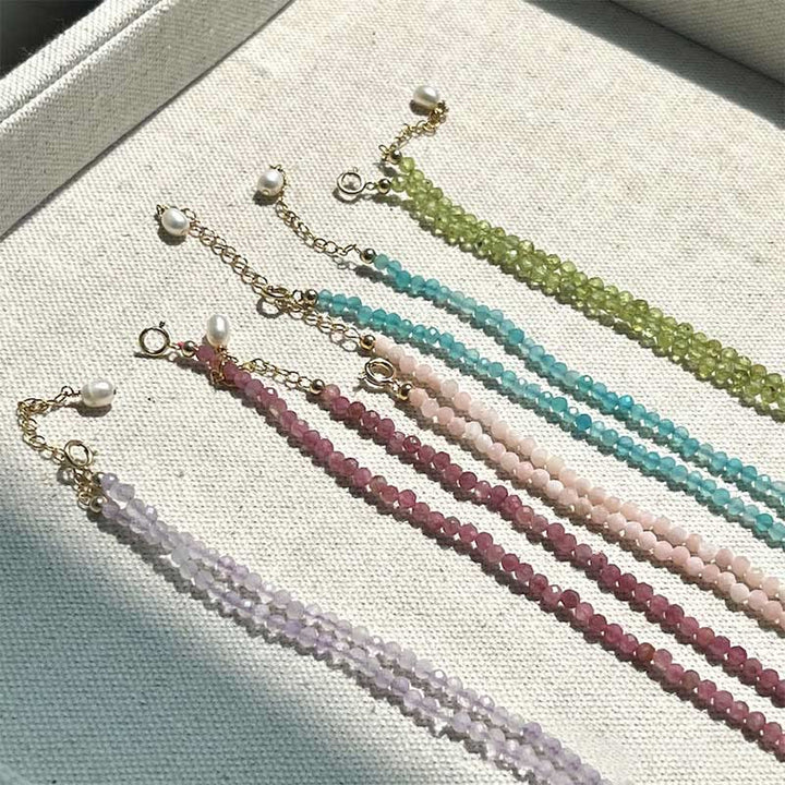 Collana con ciondolo in metallo con cristallo naturale Olivenorma