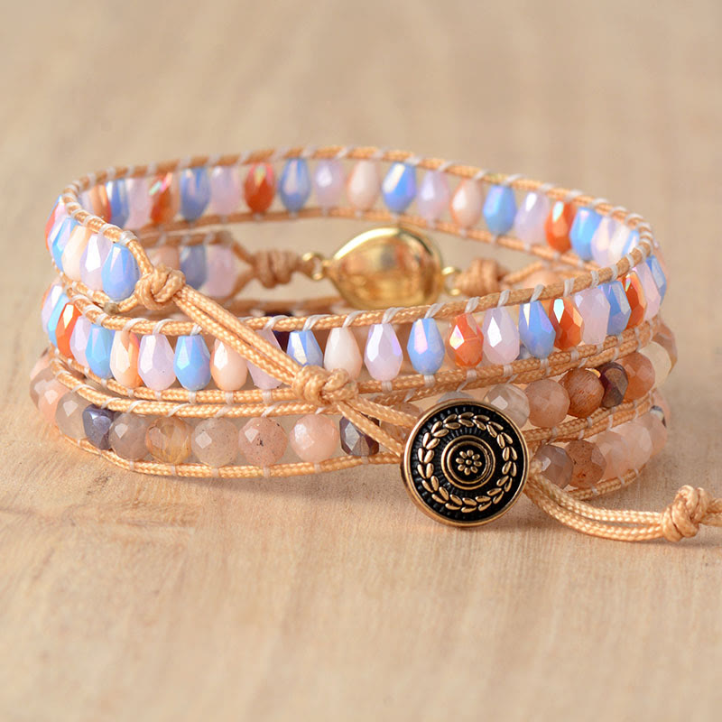 BRACCIALE AVVOLGENTE CON SUNSTONE E OPALE