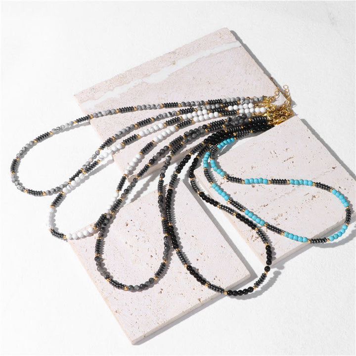 Collana Olivenorma con pietre preziose ed ematite