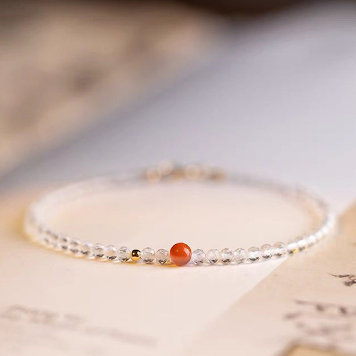 Gathering Fortune - Bracciale con pietre preziose di cristallo trasparente 