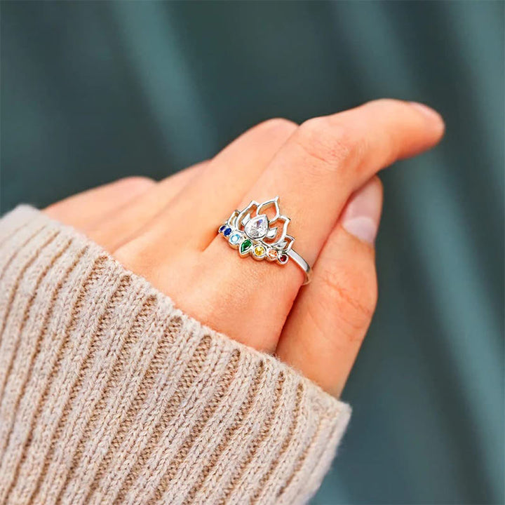 Olivenorma Lotus con 7 Chakra Yoga Anello Arcobaleno