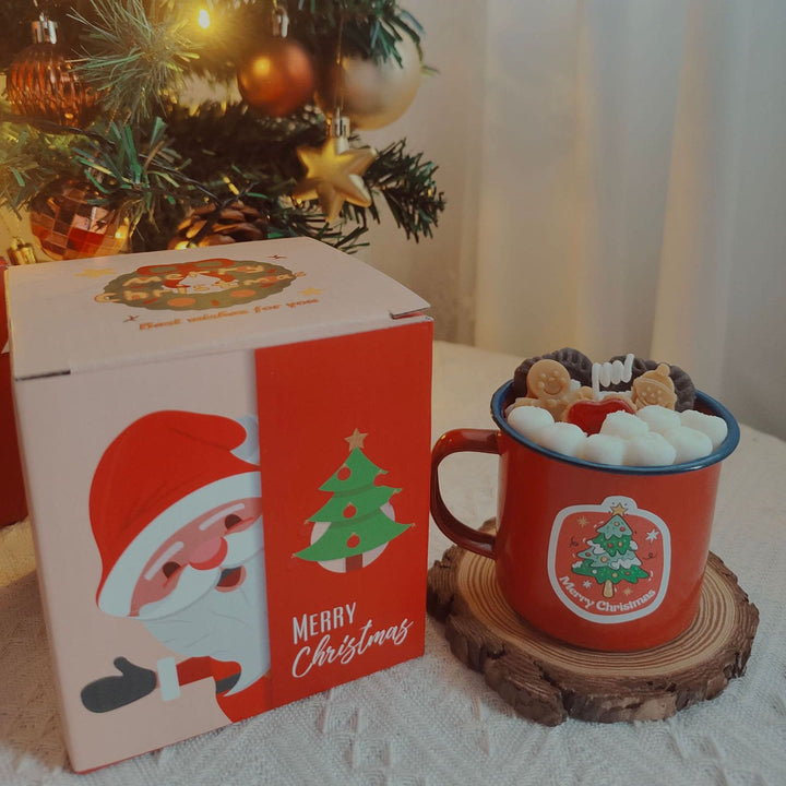 Olivenorma Natale Babbo Natale Pupazzo di neve Alce Tazza Candela