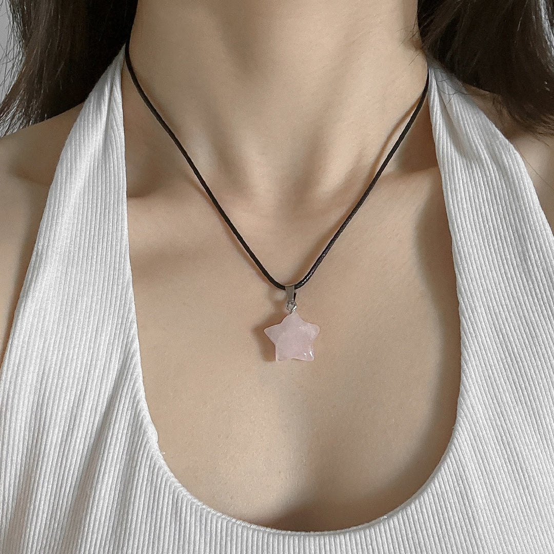 Collana con ciondolo a forma di stella in cristallo naturale Olivenorma