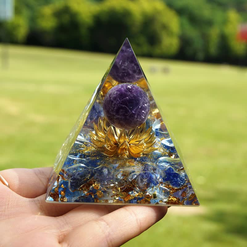 Olivenorma Ametista Sfera Lapislazzuli Loto Orgone Piramide