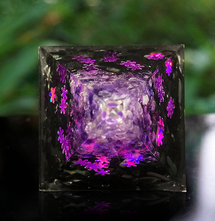 Olivenorma Ametista Ossidiana Albero della vita Piramide di orgone 