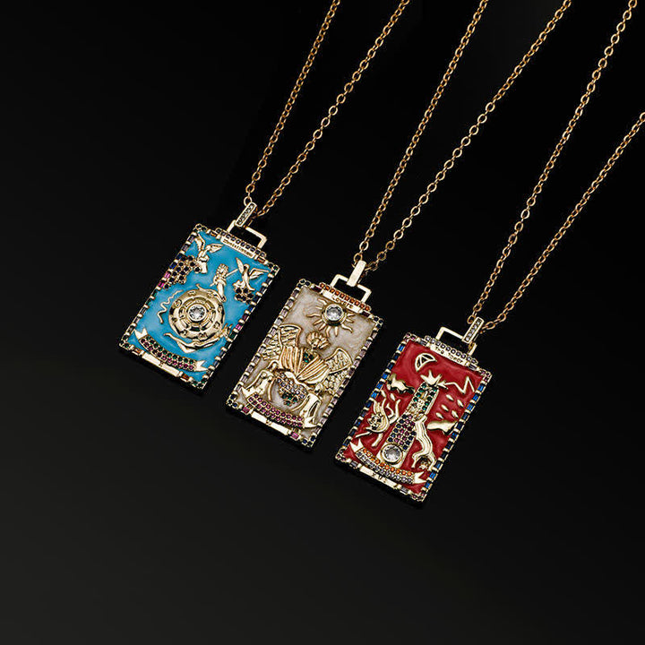 Collana con carta dei tarocchi Olivenorma in smalto
