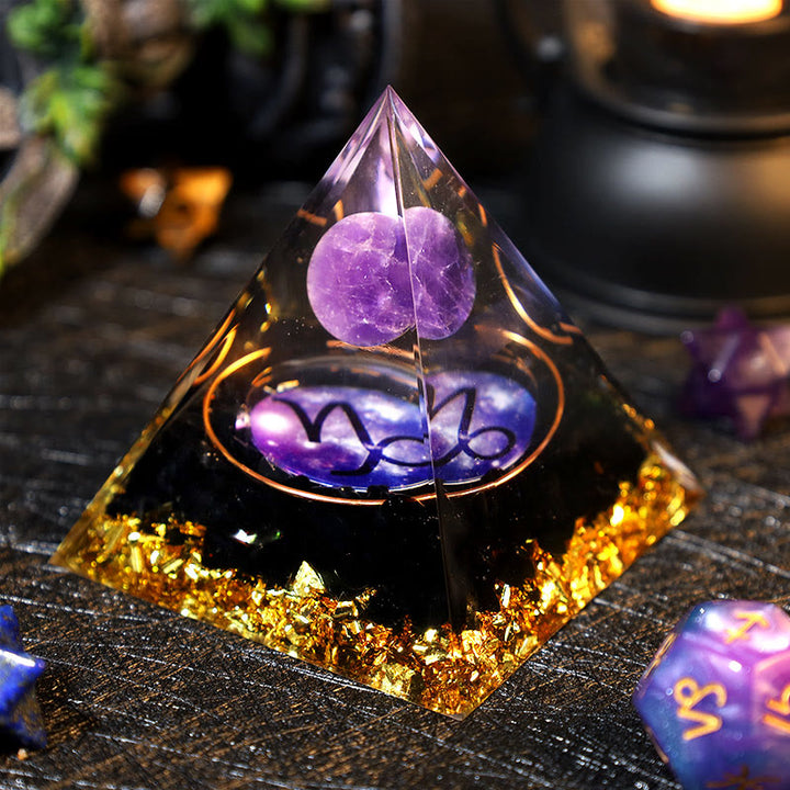 Olivenorma Ametista Palla Ossidiana Ghiaia Zodiaco Capricorno Orgone Piramide 