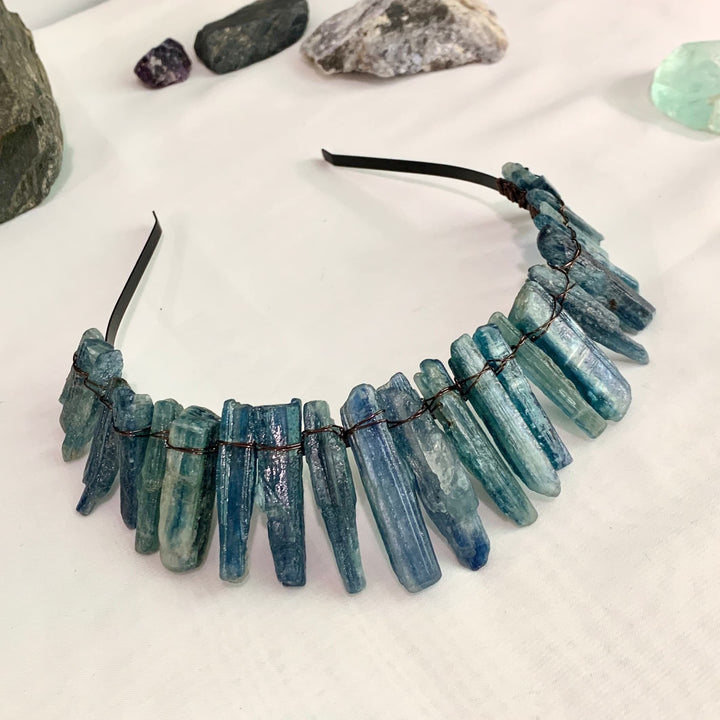 Olivenorma Natural Kyanite Crown Headband Pettine per capelli Gioielli