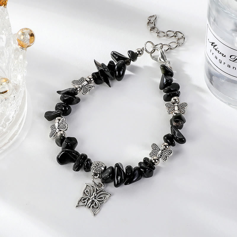 Olivenorma Braccialetto con ciondolo a farfalla in cristallo colorato Rubble 