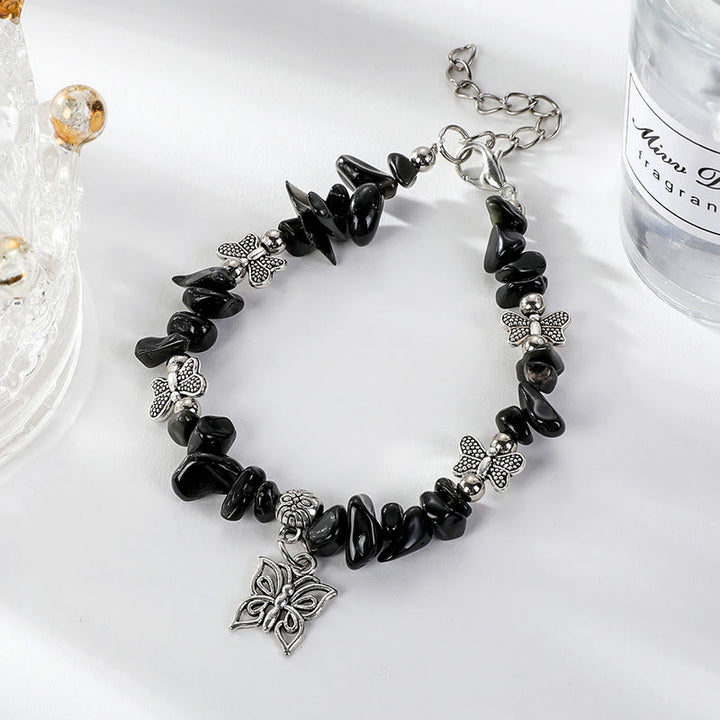 Olivenorma Braccialetto con ciondolo a farfalla in cristallo colorato Rubble 