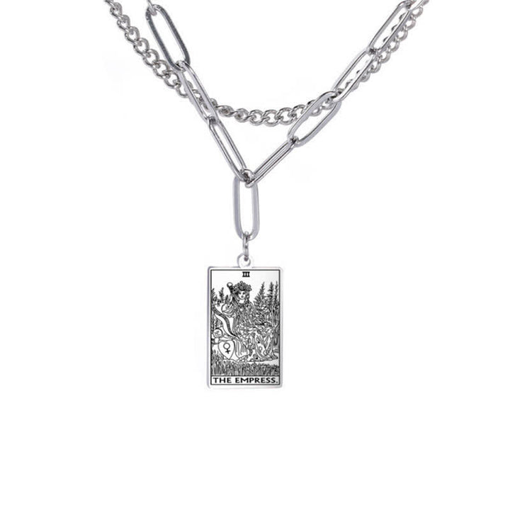 Collana a doppia catena con carta dei tarocchi Olivenorma