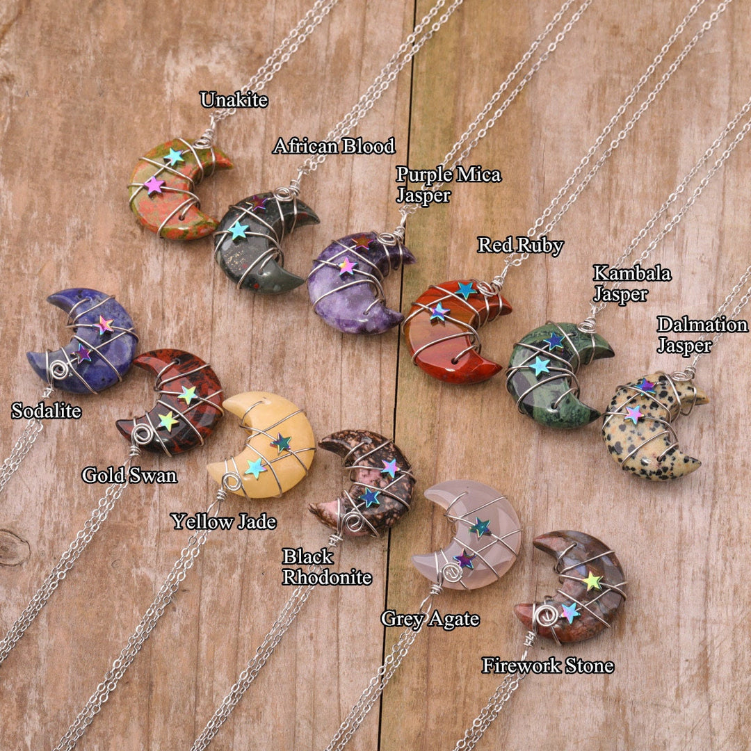 Collana con stella avvolta in filo di cristallo di quarzo Olivenorma