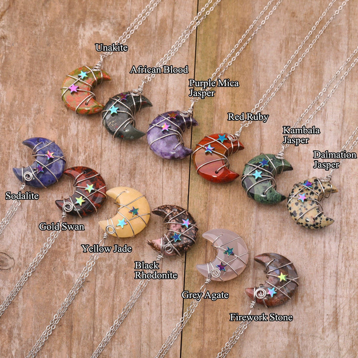 Collana con stella avvolta in filo di cristallo di quarzo Olivenorma