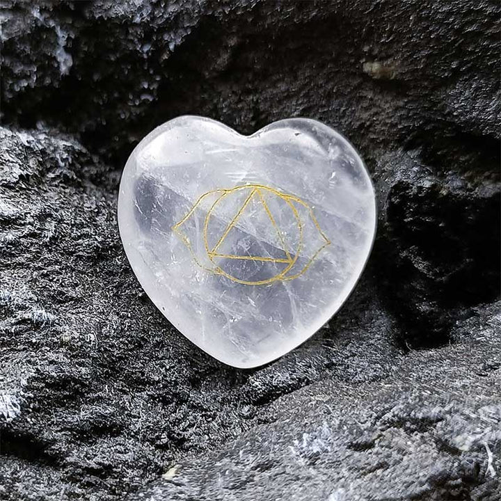 Set di 7 pietre dei chakra a forma di cuore