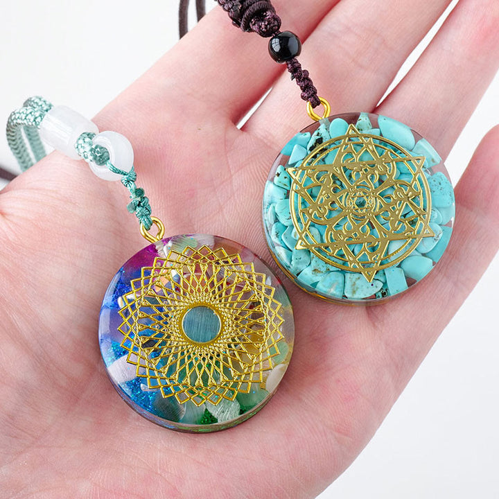 Collana di cristallo naturale di orgone Olivenorma