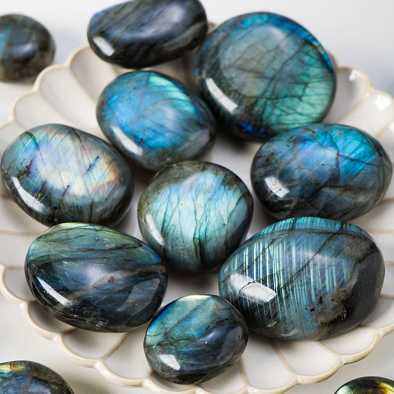 Pietra naturale rotolante giocattolo lucido Labradorite Olivenorma