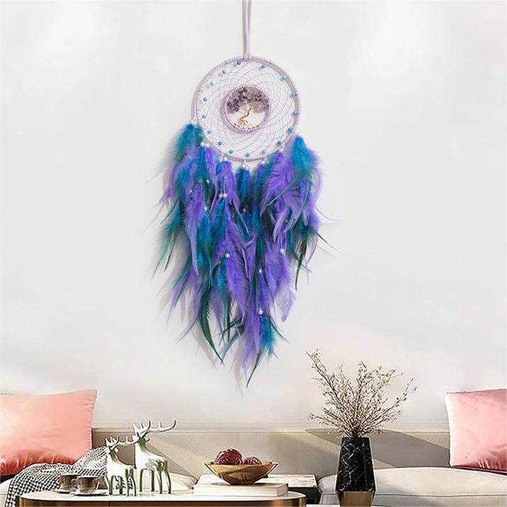 Olivenorma Crystal Tree Of Life Piuma Glow Dream Catcher 