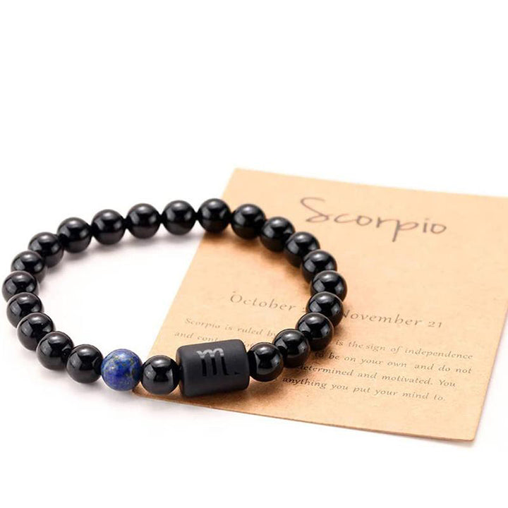 Bracciale portafortuna dello zodiaco in ossidiana Olivenorma
