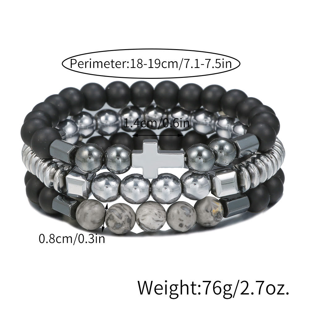 Bracciale da uomo con set di pietre preziose impilabili Olivenorma
