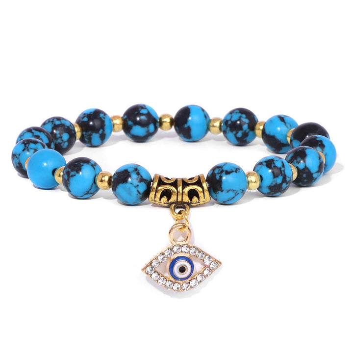 Bracciale con ciondolo malocchio in pietra naturale Olivenorma