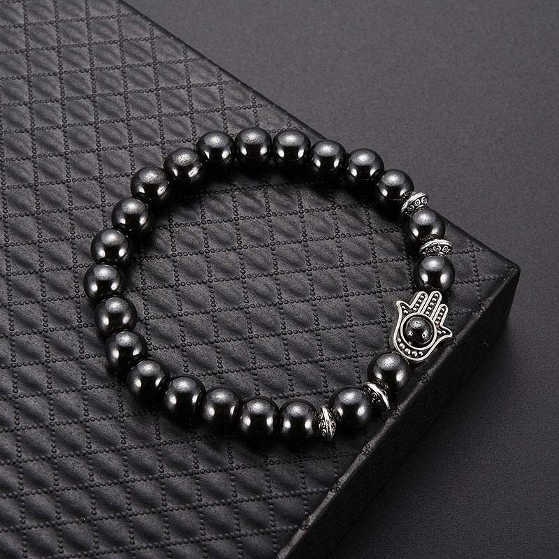 Bracciale di protezione in ossidiana con Hamsa