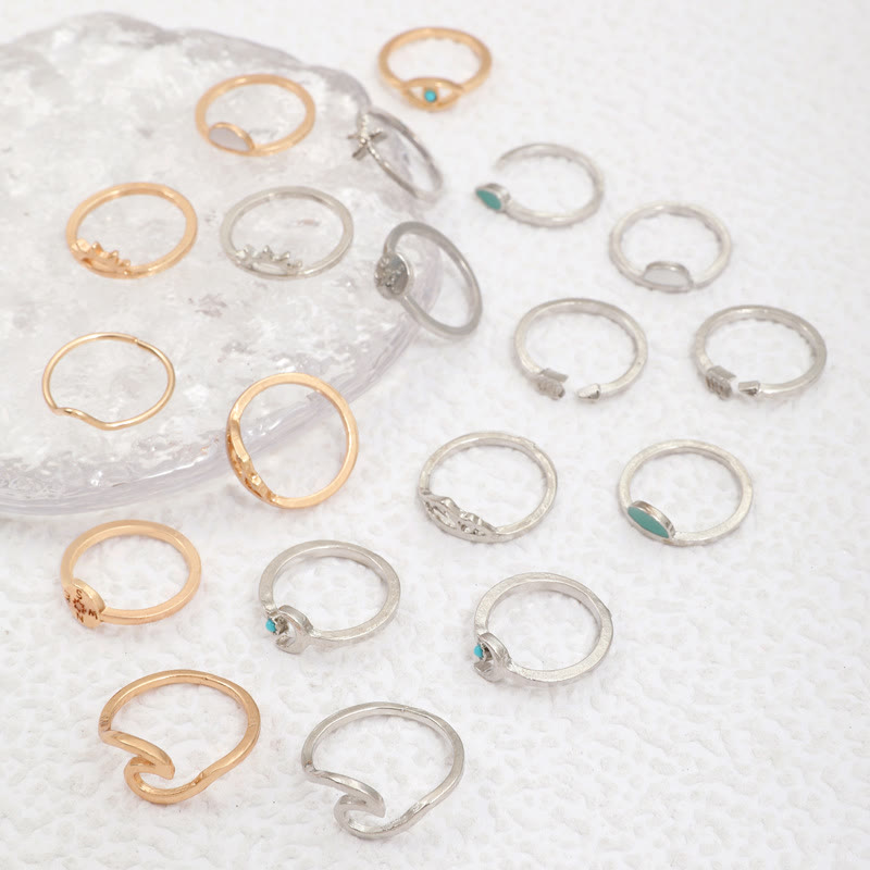 Olivenorma Amazzonite Turchese Anello Regolabile 19 Pezzi 