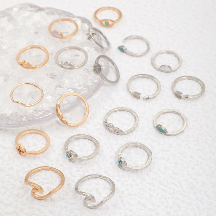 Olivenorma Amazzonite Turchese Anello Regolabile 19 Pezzi 