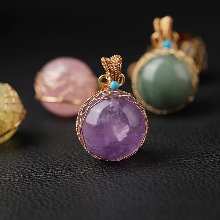 Collana con sfera di cristallo naturale delicato Olivenorma