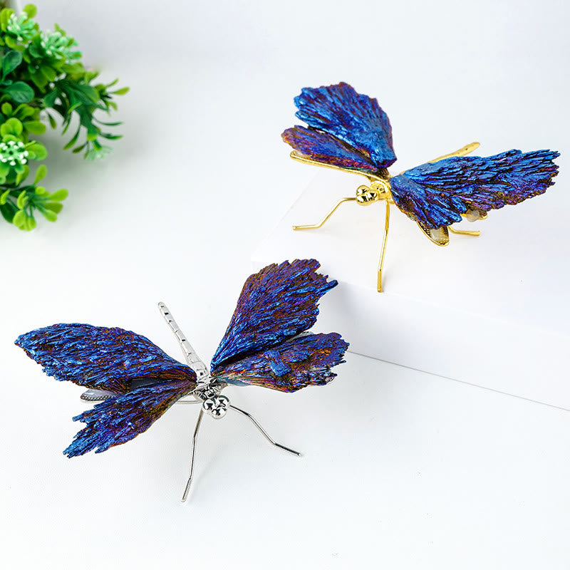 Decorazione con pietra preziosa libellula, tormalina, cianite e aura Olivenorma