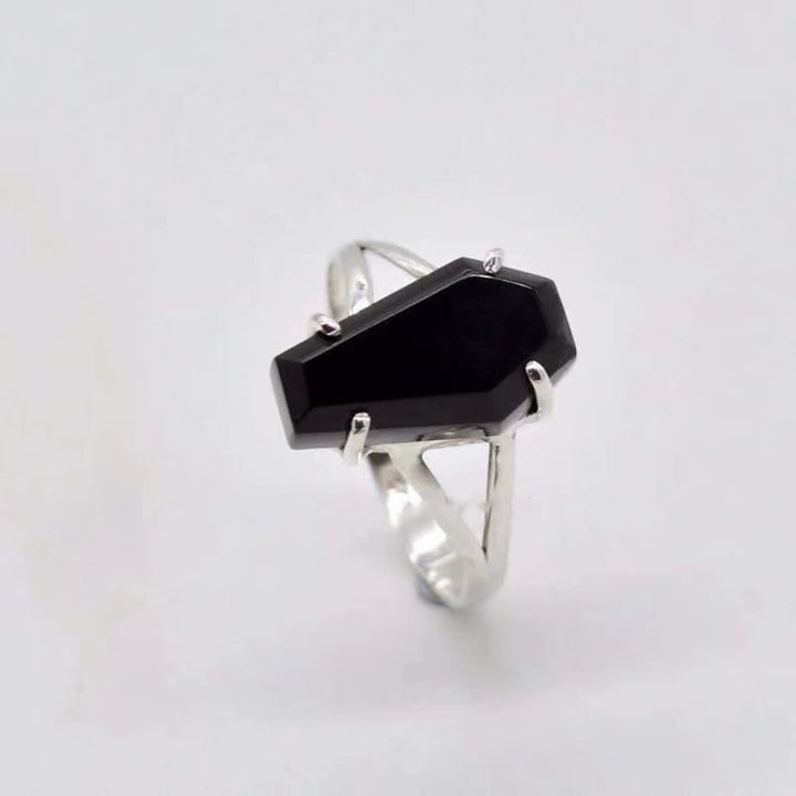 Anello a bara in onice nero Olivenorma