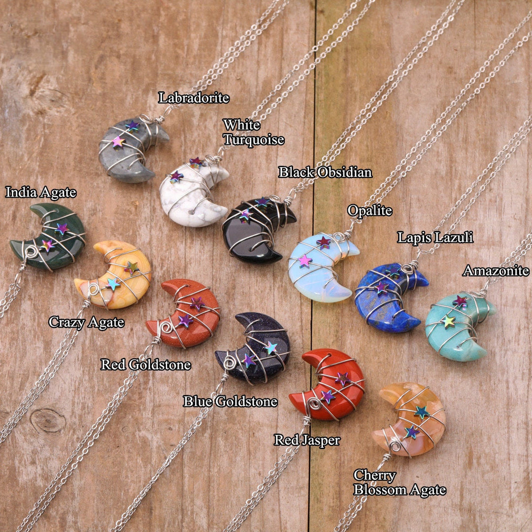 Collana con stella avvolta in filo di cristallo di quarzo Olivenorma
