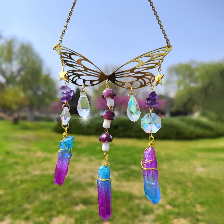 Olivenorma Crystal Butterfly Wings Sunshine Catcher Campanello a vento 