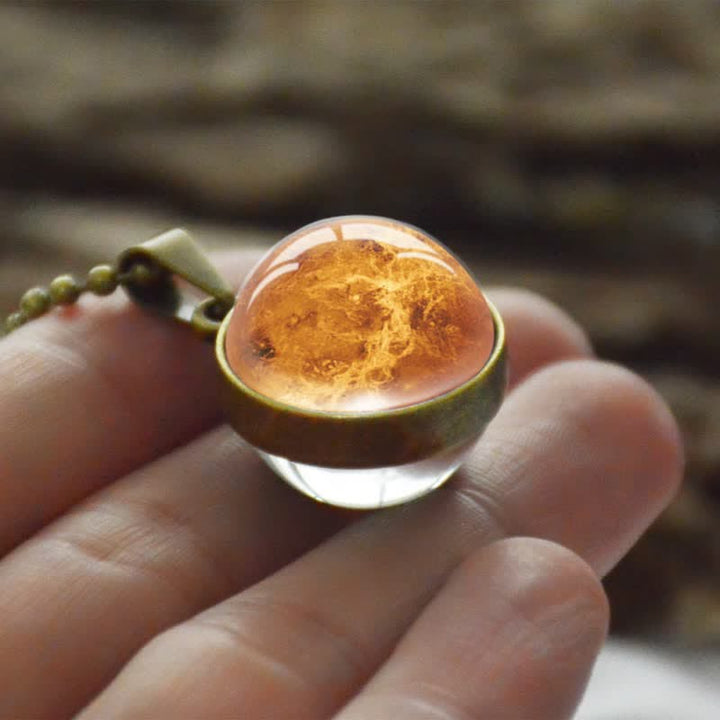Collana con sfera in vetro di luna e colori Olivenorma
