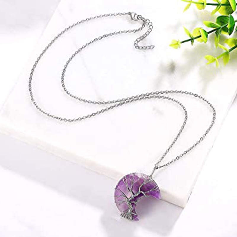 Collana con luna in cristallo naturale Olivenorma