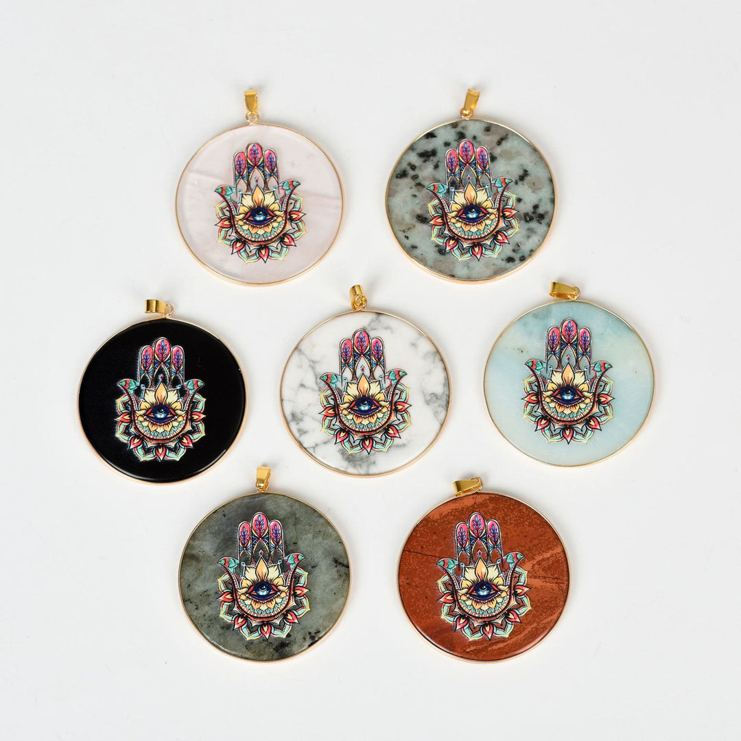 Collana Olivenorma Crystal Hamsa Chakra Albero della vita 