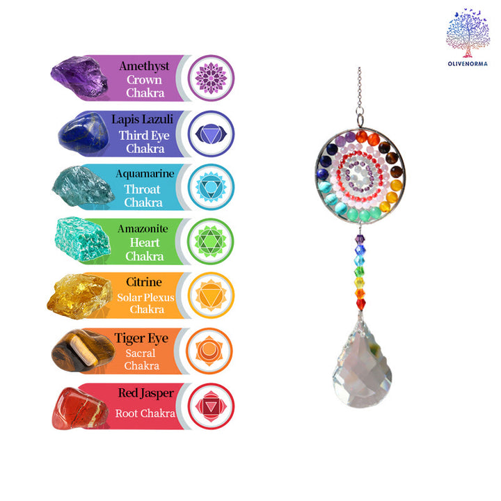 Olivenorma Crystal Suncatchers Campanello a vento Chakra fatto a mano 