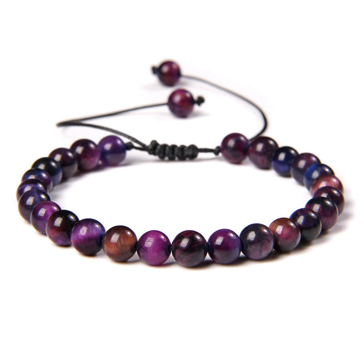 Bracciale intrecciato con perline di pietra naturale Olivenorma da 6 mm 
