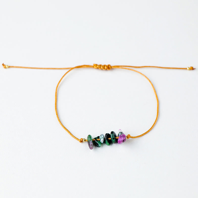 Bracciale intrecciato con pietre preziose irregolari "Nature's Healing Wishes" Olivenorma