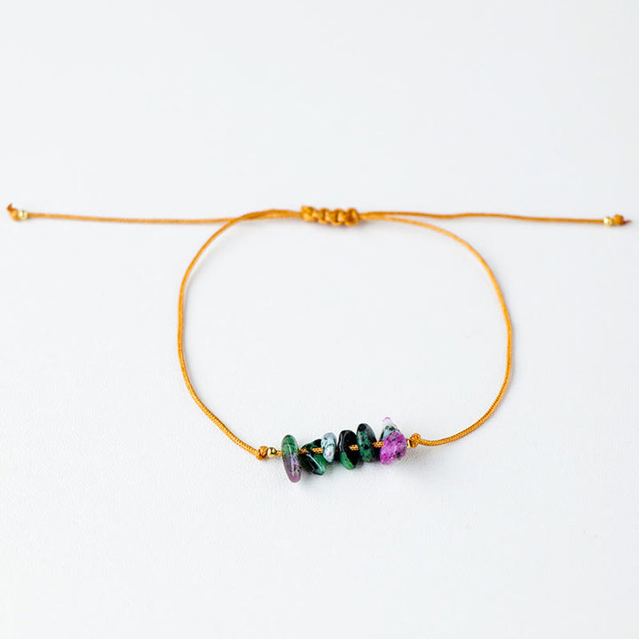 Bracciale intrecciato con pietre preziose irregolari "Nature's Healing Wishes" Olivenorma