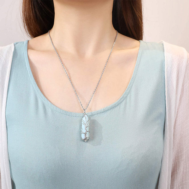 Collana in cristallo Olivenorma con pietra preziosa dell'albero della vita